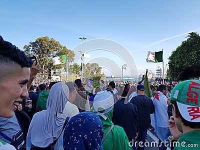 Algerians manifesting against the regime Editorial Stock Photo