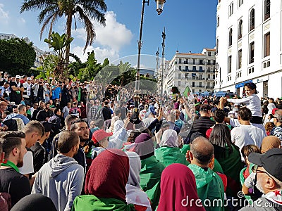Algerians manifesting against the regime Editorial Stock Photo