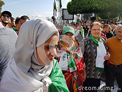 Algerians manifesting against the regime Editorial Stock Photo