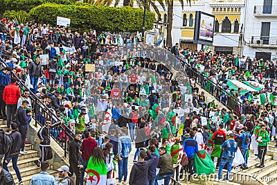 Students protesting against president Bouteflika in Algiers tuesday march 26th 2019 Editorial Stock Photo