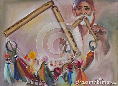 Alghoza Painting Editorial Stock Photo