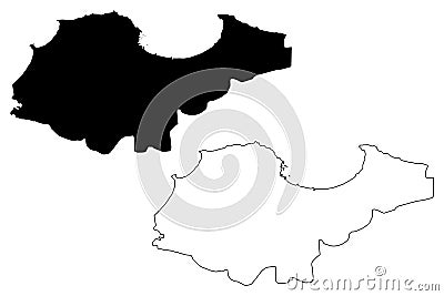 Algiers Province map vector Vector Illustration