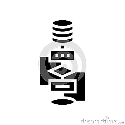algorithm big data glyph icon vector illustration Cartoon Illustration