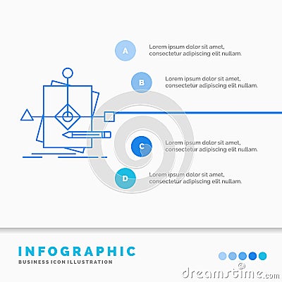 Algorithm, business, foretelling, pattern, plan Infographics Template for Website and Presentation. Line Blue icon infographic Vector Illustration