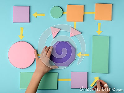 Algorithm color paper model Stock Photo