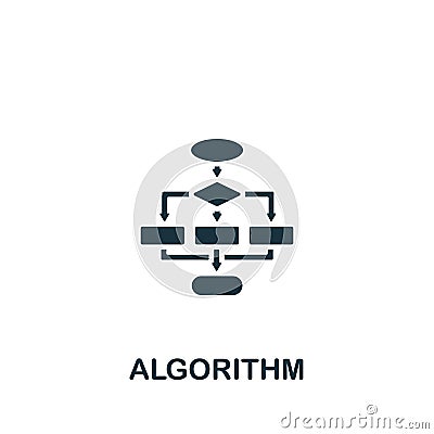 Algorithm icon. Monochrome simple Artificial Intelligence icon for templates, web design and infographics Vector Illustration