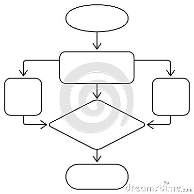 Algorithm icon. Simple outline black vector pictogram with thin lines Vector Illustration