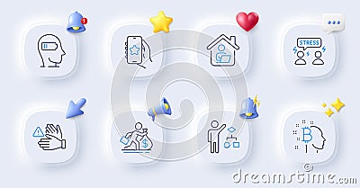 Algorithm, Salary and Favorite app line icons. For web app, printing. Vector Vector Illustration