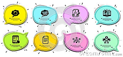 Algorithm, Sharing economy and File icons set. Internet report, Quick tips and Correct answer signs. Vector Vector Illustration