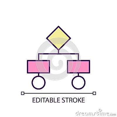 Algorithm structure RGB color icon Vector Illustration