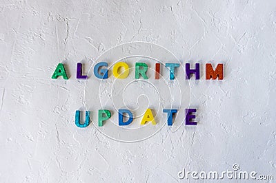 Algorithm update sign Stock Photo