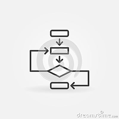 Algorithm vector concept icon in thin line style Vector Illustration