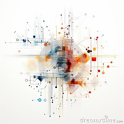 Algorithmic Art Array Isolated On White Background Designs Stock Photo