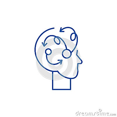 Algorithmic thinking line icon concept. Algorithmic thinking flat vector symbol, sign, outline illustration. Vector Illustration