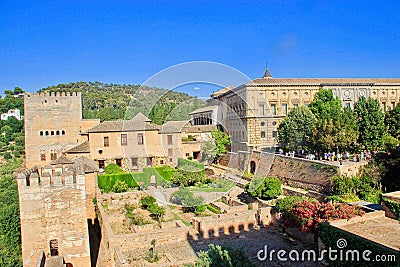 Alhambra Castle in Granada, Spain Editorial Stock Photo