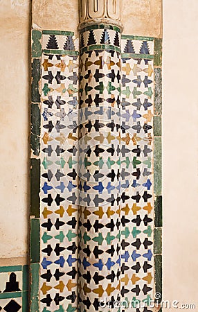 Alhambra Court of the Mexuar Tiles Stock Photo