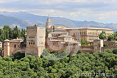 Alhambra in Granada, Spain Editorial Stock Photo