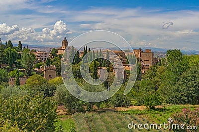 Alhambra. A view from the Generalife garden. UNESCO heritage site. Granada, Andalusia, Spain Stock Photo