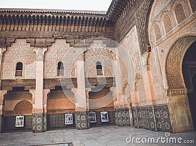 Ali Ben Youssef Madrasa, Marrakech, Morocco Editorial Stock Photo