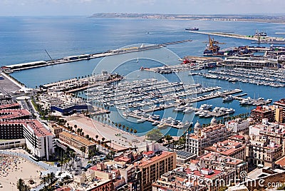 Alicante Harbour and Marina Stock Photo