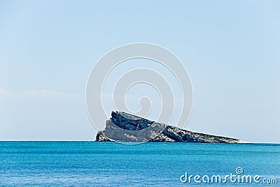 Alicante - Spain.Beach with little island Stock Photo