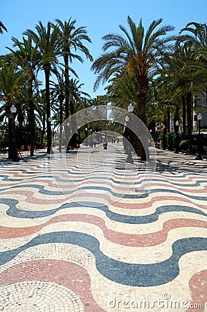 Alicante, Spain - Promenade: Explanada de EspaÃ±a Editorial Stock Photo