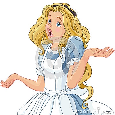 Alice Extremely Confused Vector Illustration