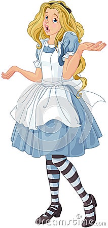 Alice Extremely Confused Vector Illustration