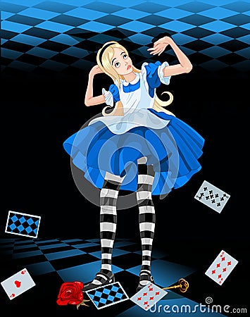 Alice Grow-up Vector Illustration