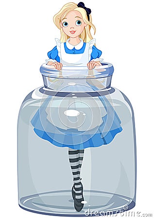 Alice in the jar Vector Illustration