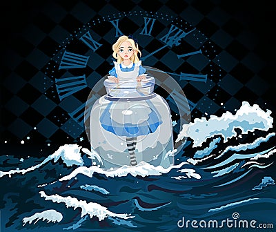 Alice in the Jar Vector Illustration