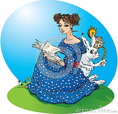 Alice`s adventures in Wonderland Stock Photo