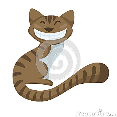 Alice in Wonderland fairy character Cheshire Cat Vector Illustration