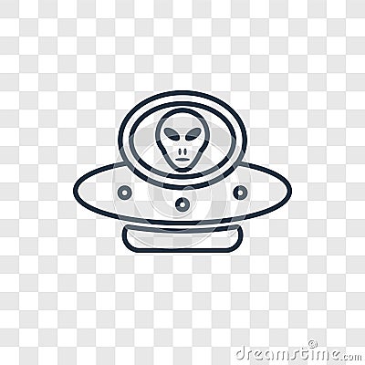 Alien with Aqualung concept vector linear icon isolated on trans Vector Illustration