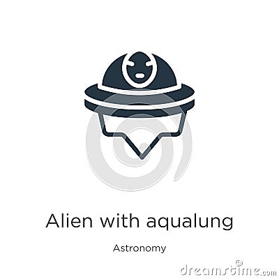 Alien with aqualung icon vector. Trendy flat alien with aqualung icon from astronomy collection isolated on white background. Vector Illustration