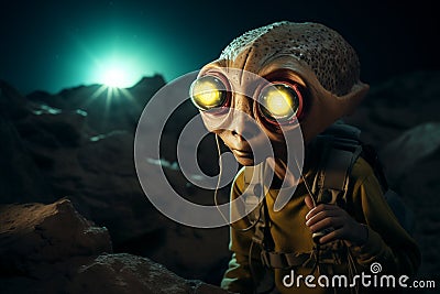 Alien came from another galaxy. Generative AI Stock Photo