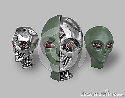 Alien cyborg 1 Stock Photo