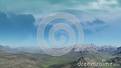 Alien Desert Landscape. 3D Rendered Artwork Stock Photo