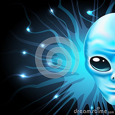 Alien Face Emblem Vector Illustration
