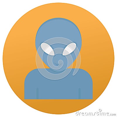 Alien Flat Isolated Vector icon Which can easily modify or edit Vector Illustration