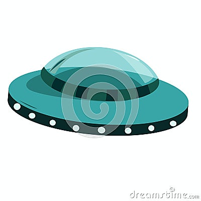 An alien flying saucer for the day of the ufologist. Vector Illustration