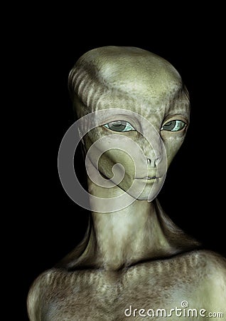 Alien girl portrait. Stock Photo