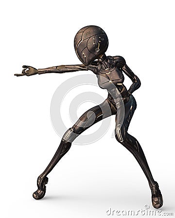 Alien girl from the space in a white background Stock Photo