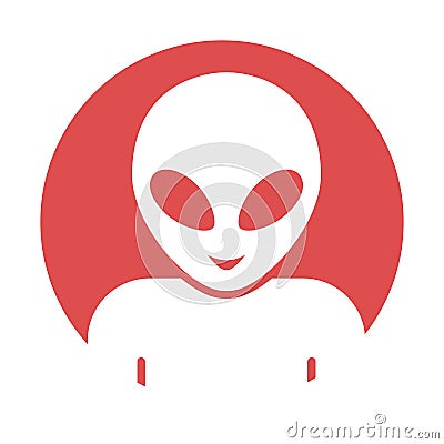 Alien glyph with color background vector icon which can easily modify or edit Vector Illustration