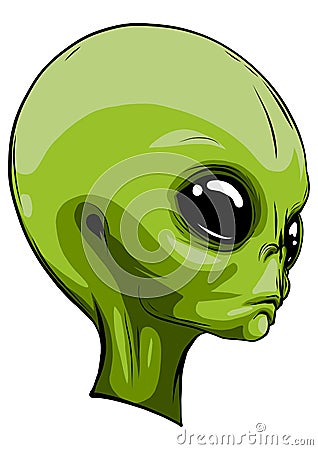 Alien extraterrestrial green face mascot vector illustration Vector Illustration