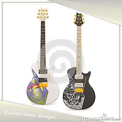 Alien Guitar Case Vector Illustration