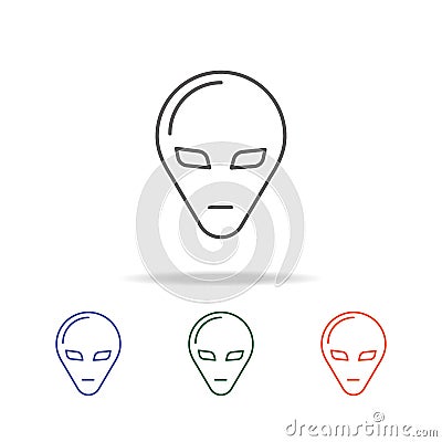 Alien Head Icon. Element of a space multi colored icon for mobile concept and web apps. Thin line icon for website design and deve Stock Photo