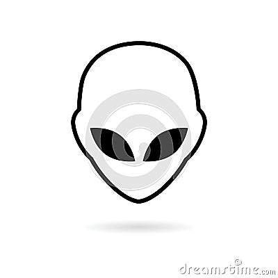 Alien head icon, Extraterrestrial alien face Vector Illustration