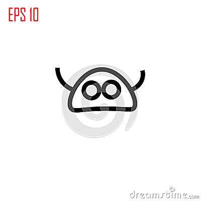 Alien icon. Alien head with antennas sign Stock Photo