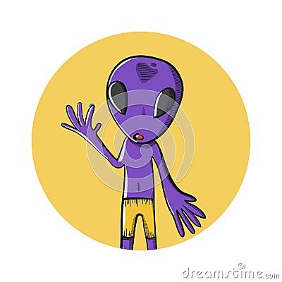 Alien icon, alien cartoon Stock Photo